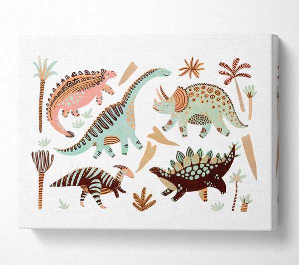  A Canvas Print of The Dinosaur Gathering Canvas Wall Art
