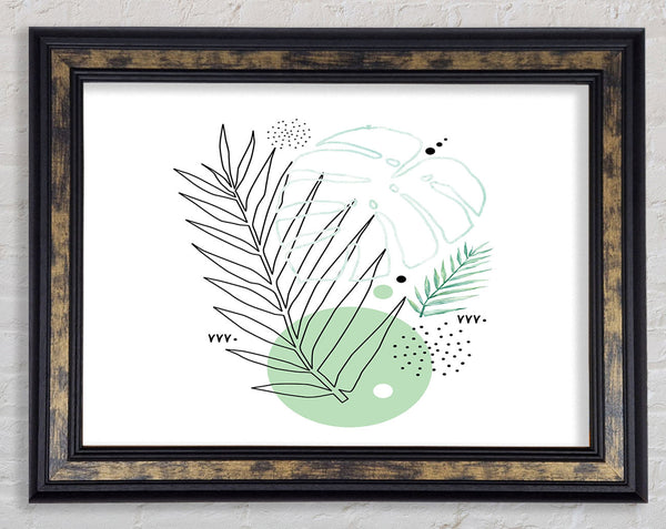 Fern Line Drawing Framed Print