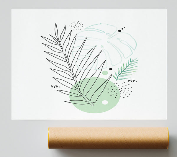Fern Line Drawing Poster