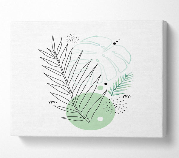  A Canvas Print of Fern Line Drawing Canvas Print