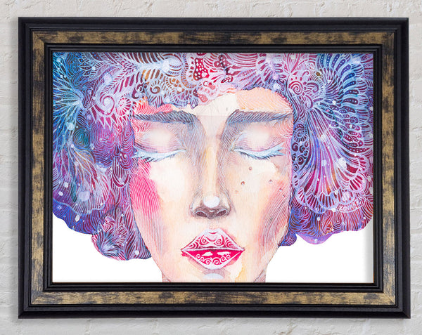 The Pretty Watercolour Face Framed Print