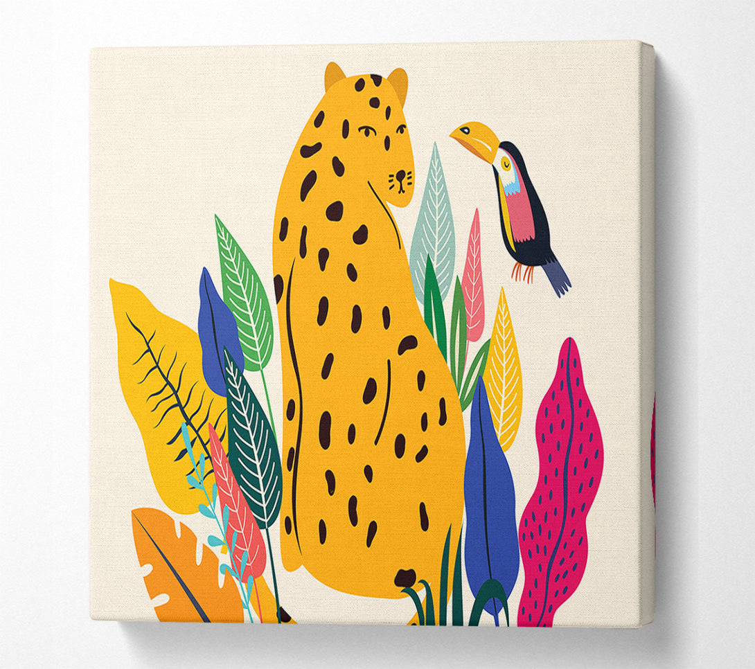  A Canvas Print of Mid Century Leopard Canvas Print