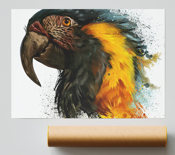Rainbow Splatter Parrot Print