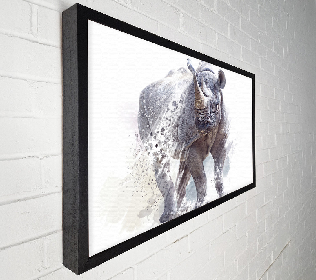  A Canvas Print of Watercolour Rhino Canvas Print