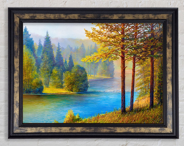 The Blue Lake Of Nebraska Framed Print