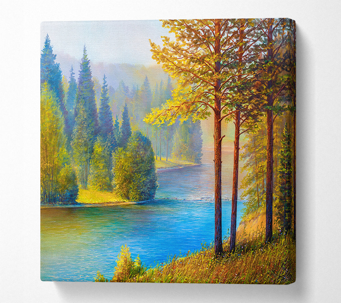  A Canvas Print of The Blue Lake Of Nebraska Canvas Art