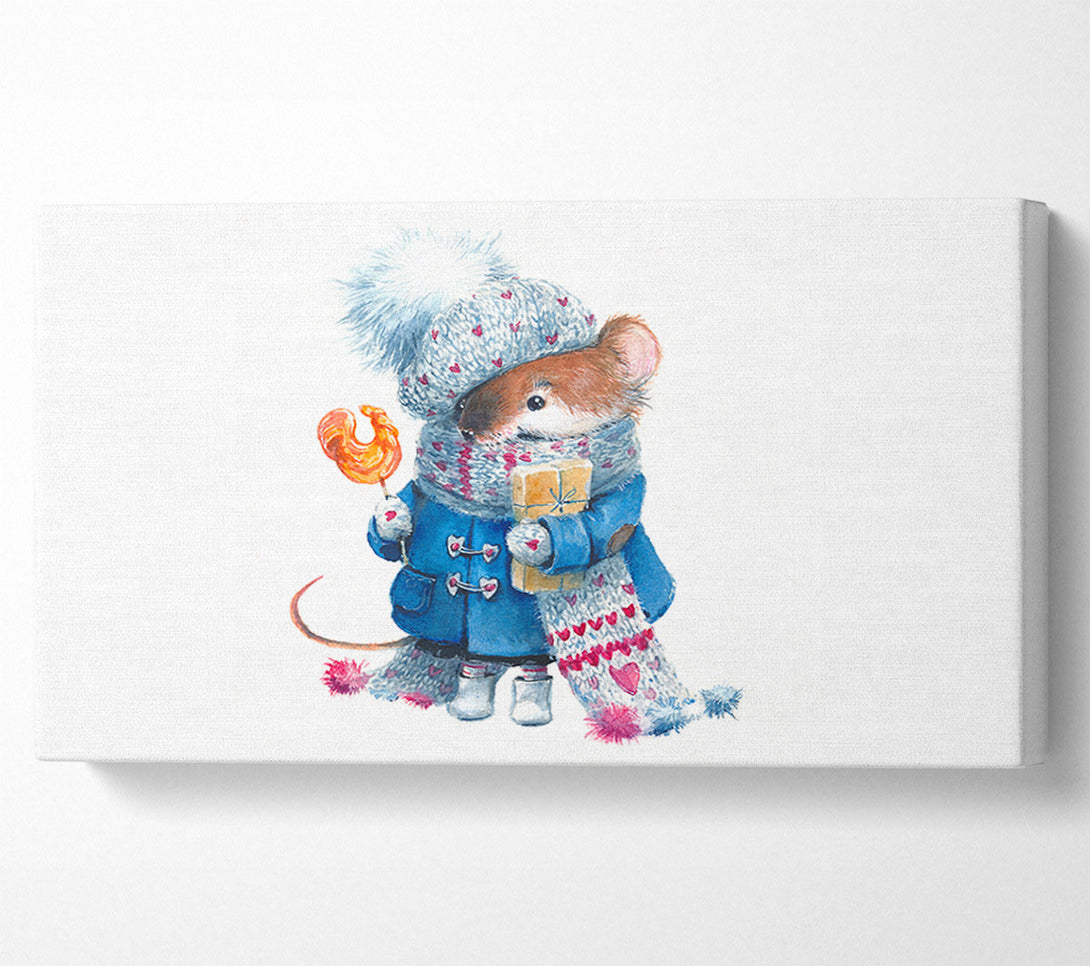  A Canvas Print of Watercolour Mouse Canvas Wall Art