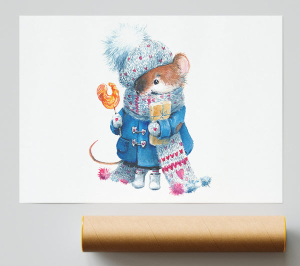 Watercolour Mouse Poster
