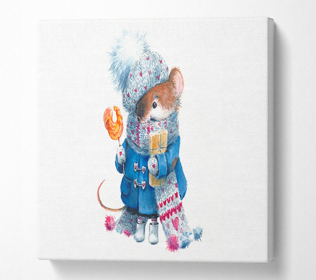  A Canvas Print of Watercolour Mouse Canvas Wall Art