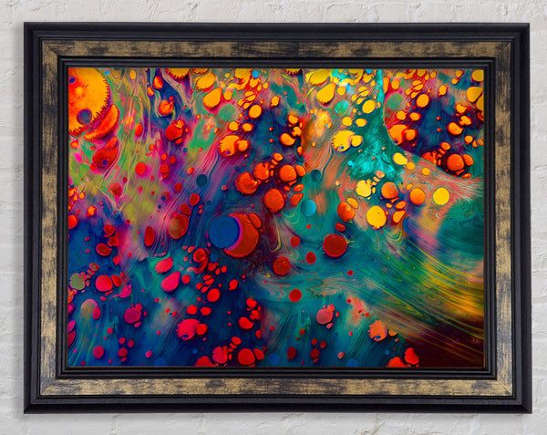 Paint Blobs In Oil Framed Print