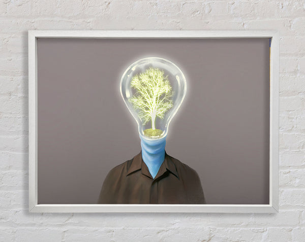 Light Bulb Head Framed Print