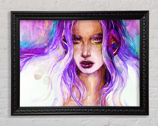 Lilac Woman Watercolour Framed Print