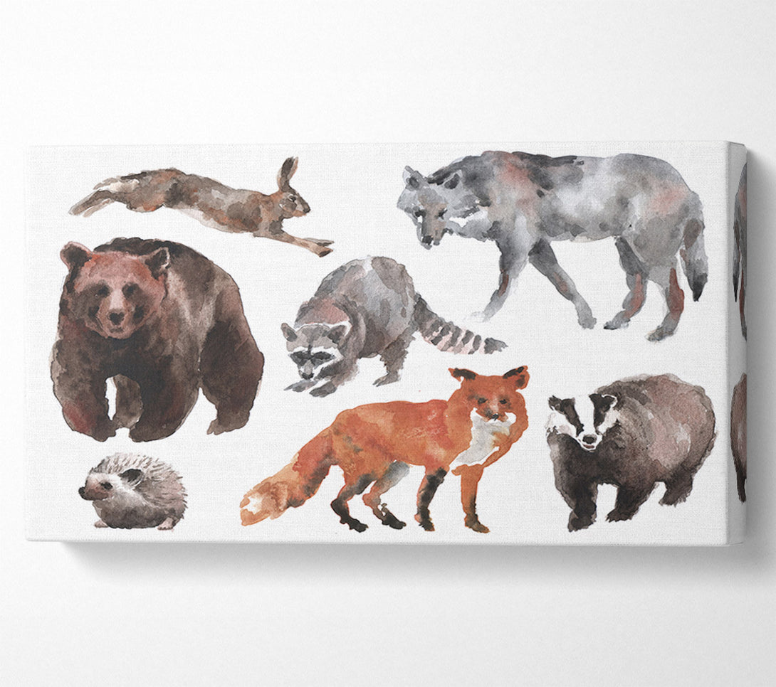  A Canvas Print of The Forest Animals Canvas Wall Art