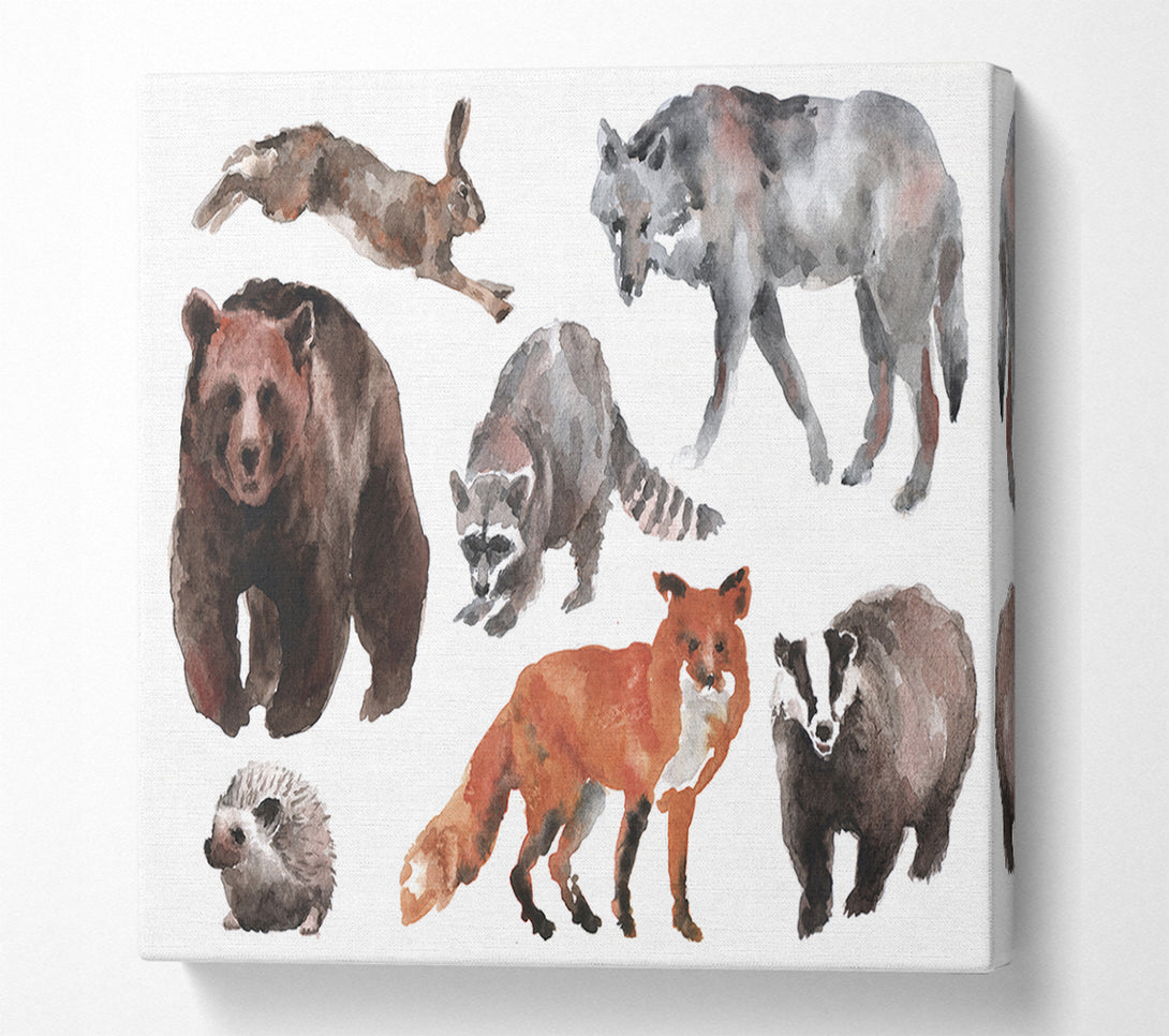  A Canvas Print of The Forest Animals Canvas Wall Art