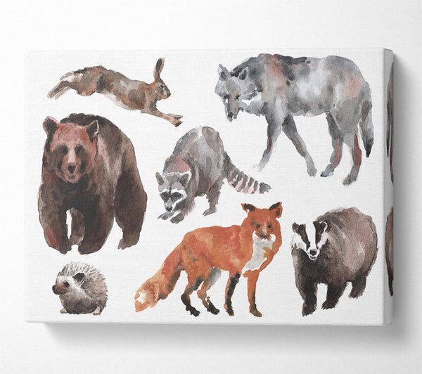  A Canvas Print of The Forest Animals Canvas Wall Art