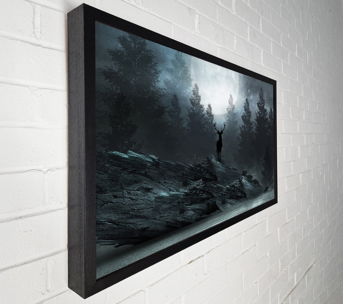  A Canvas Print of The Deer At Night Canvas Wall Art