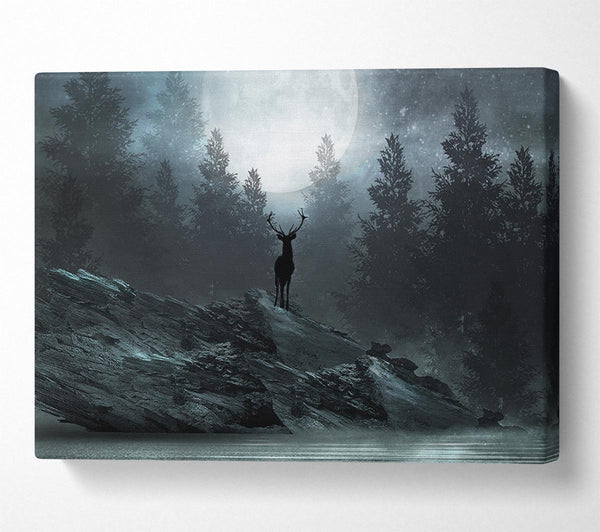  A Canvas Print of The Deer At Night Canvas Wall Art