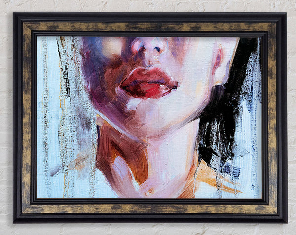 The Lips Of A Woman Framed Print