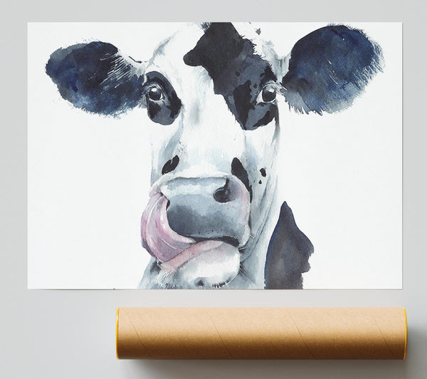 Cow Licking Giclee Print
