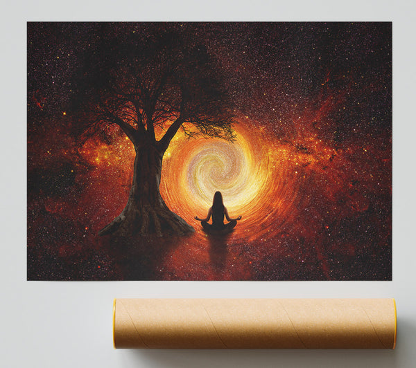 Meditation By The Tree Poster