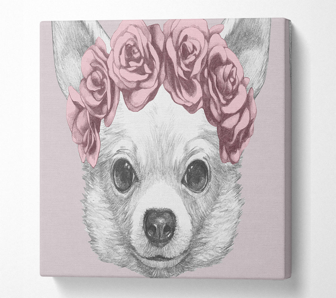  A Canvas Print of Flower Head Chihuahua Canvas Print