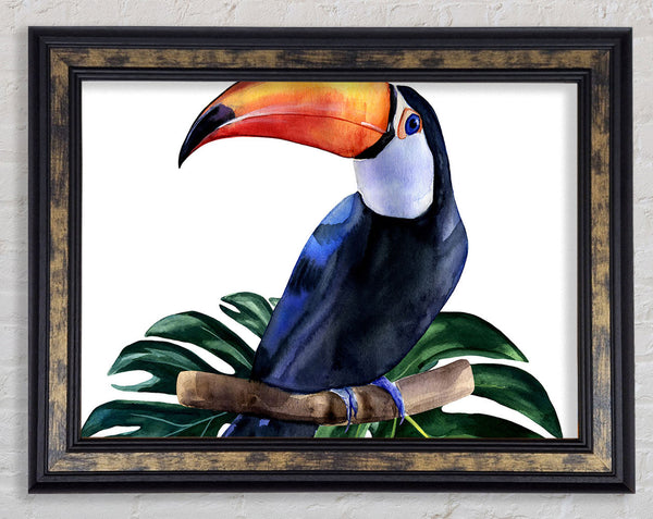Palm Leaf Toucan Framed Print