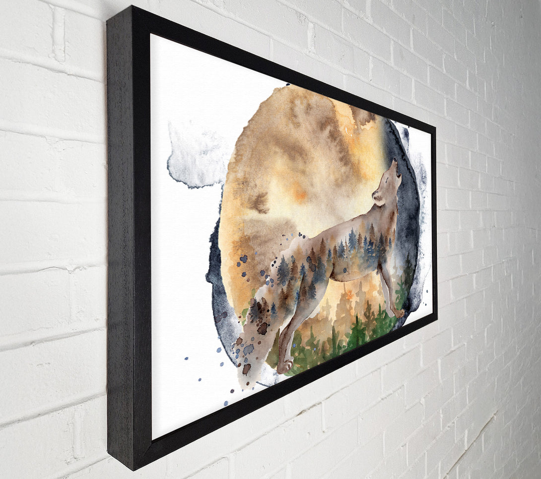  A Canvas Print of The Howiling Wolf Canvas Wall Art