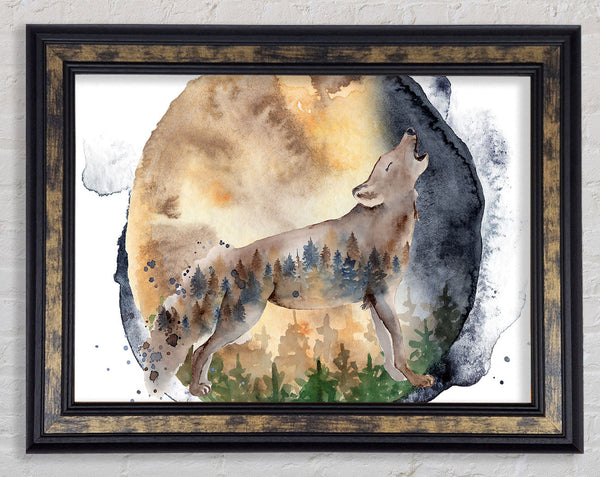 The Howiling Wolf Framed Print