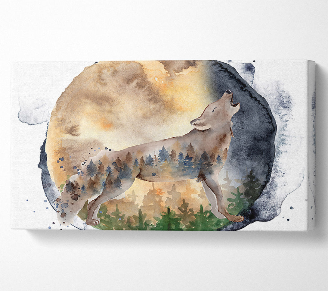  A Canvas Print of The Howiling Wolf Canvas Wall Art