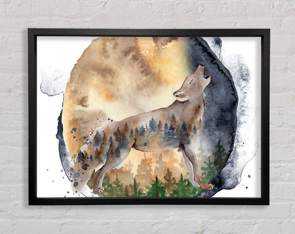 The Howiling Wolf Framed Print
