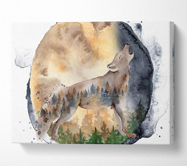  A Canvas Print of The Howiling Wolf Canvas Wall Art