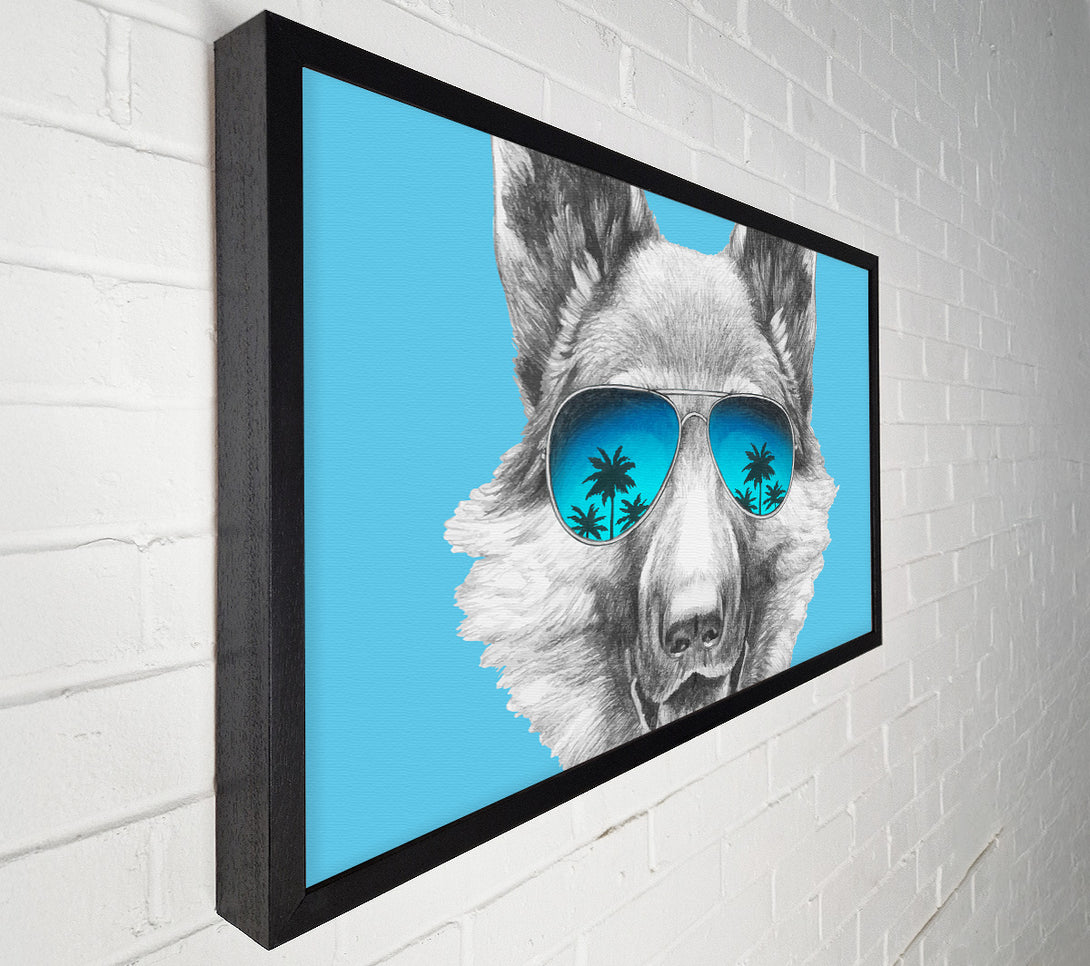  A Canvas Print of German Shepherd Glasses Canvas Wall Art