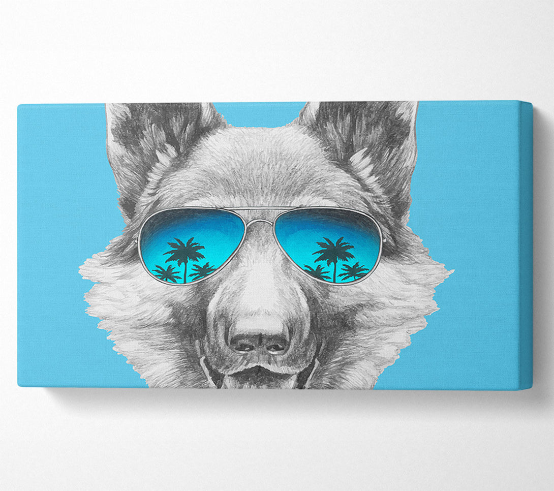  A Canvas Print of German Shepherd Glasses Canvas Wall Art