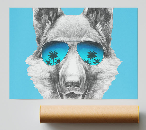 German Shepherd Glasses Print