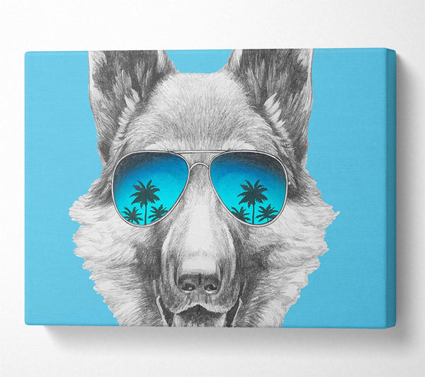  A Canvas Print of German Shepherd Glasses Canvas Wall Art
