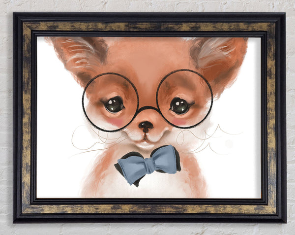 Little Puppy Glasses Framed Print