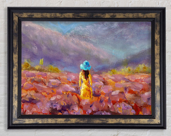 The Yellow Woman In The Field Framed Print