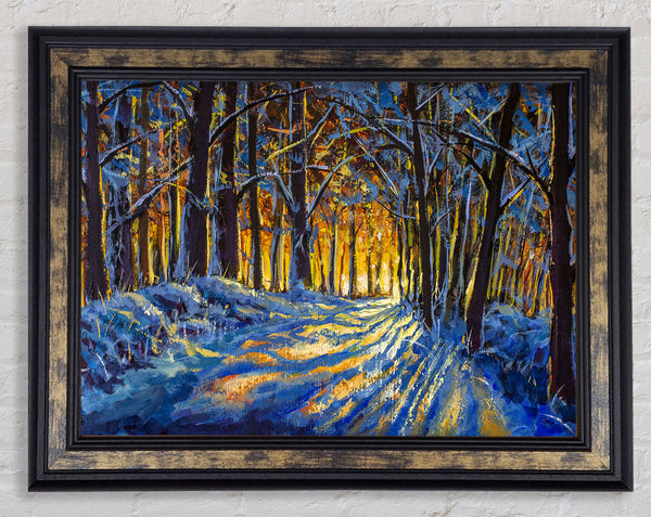 Snowy Winters Forest Framed Print
