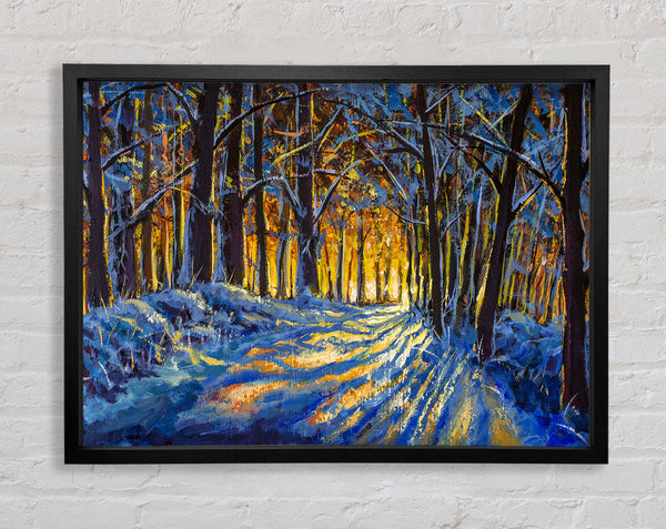 Snowy Winters Forest Framed Print