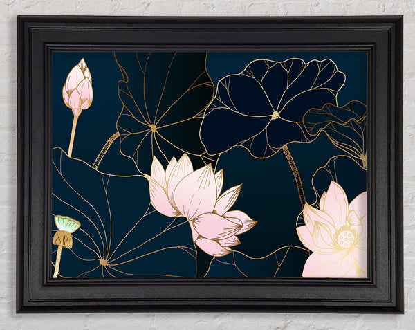 Flowers Bold In Blue Framed Print