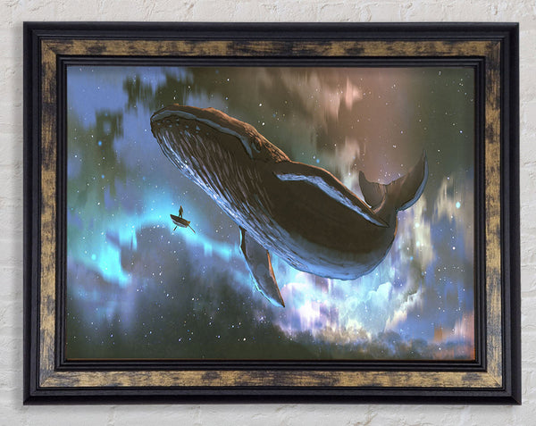 The Whale In Space Framed Print
