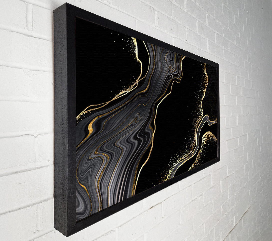  A Canvas Print of Black And Gold Flakes Canvas Wall Art