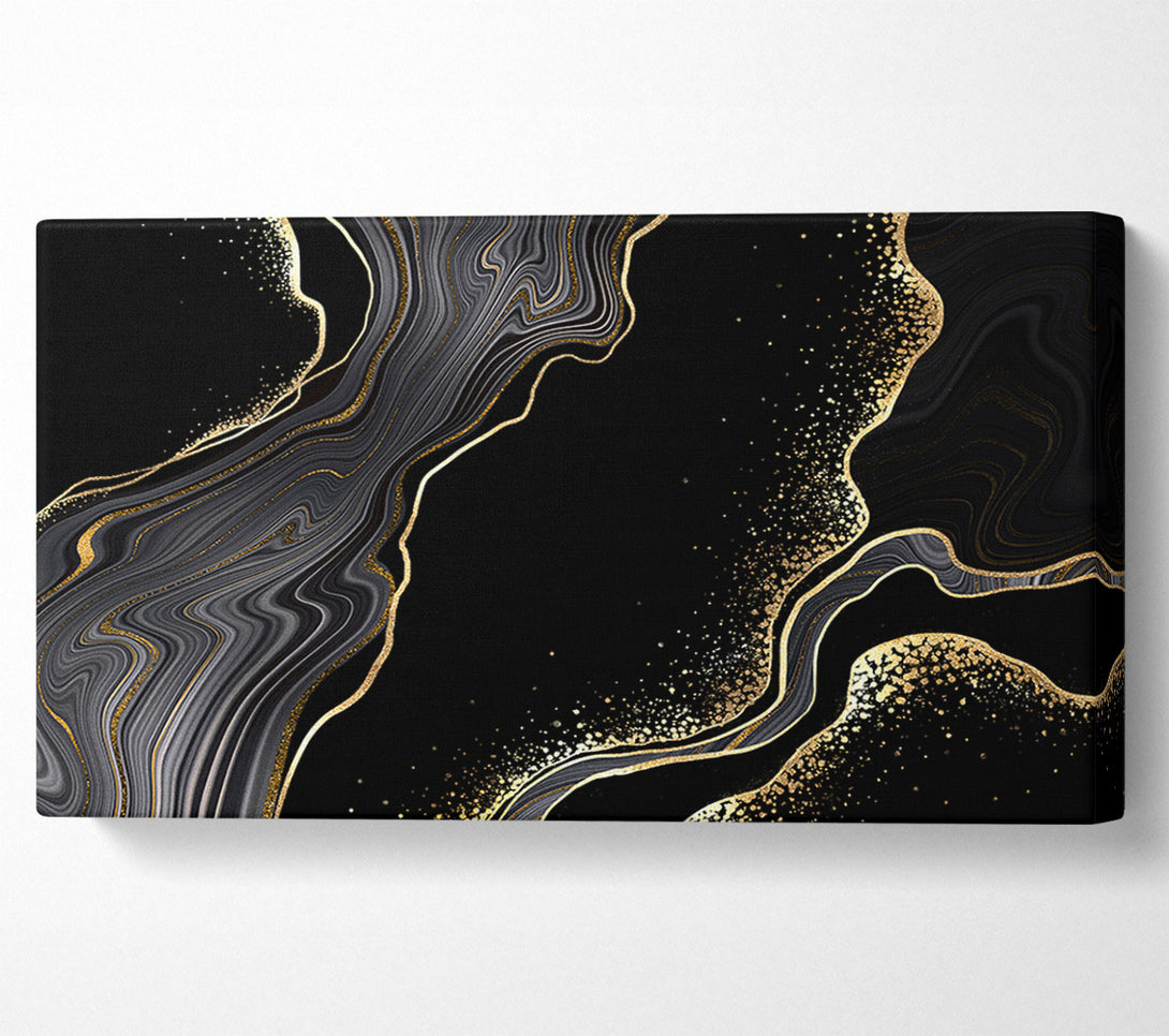  A Canvas Print of Black And Gold Flakes Canvas Wall Art