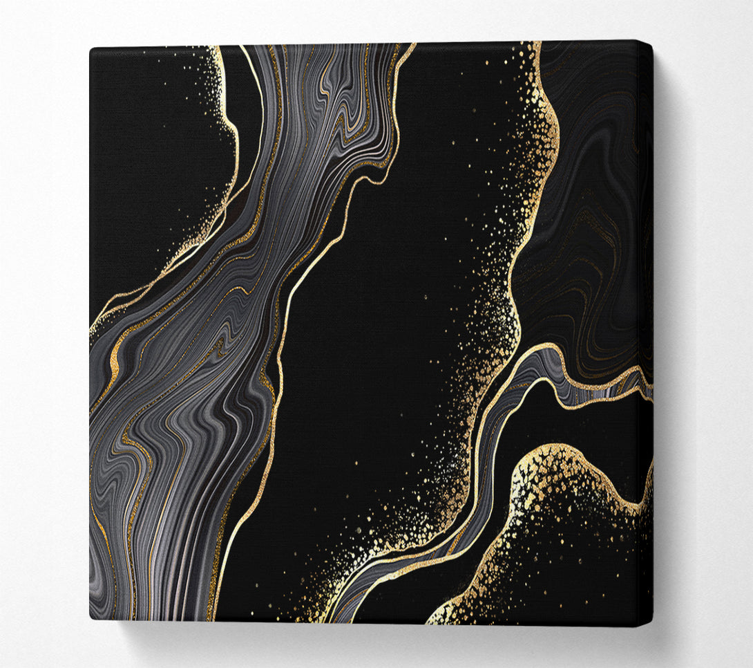  A Canvas Print of Black And Gold Flakes Canvas Wall Art
