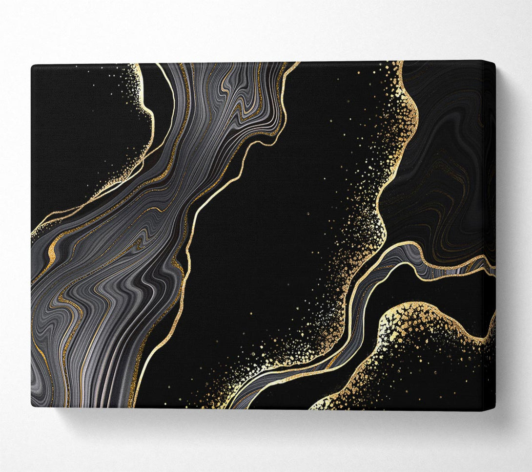  A Canvas Print of Black And Gold Flakes Canvas Wall Art