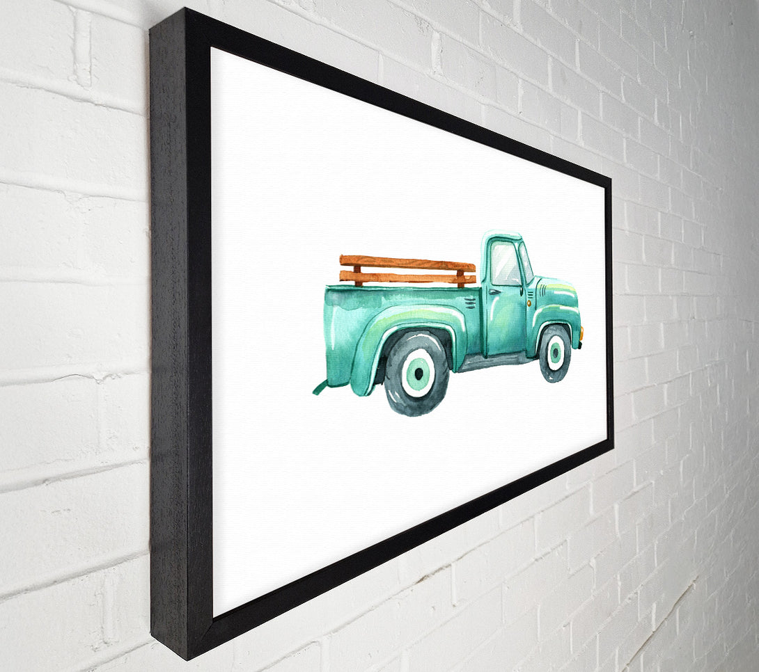  A Canvas Print of Pick Up Truck Watercolour Canvas Art
