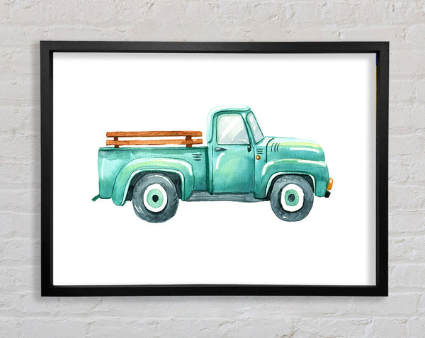 Pick Up Truck Watercolour Framed Print