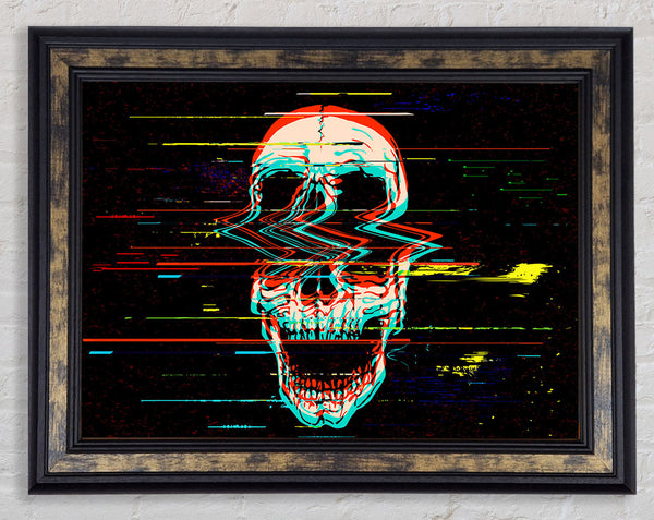 Waves Through A Skull Framed Print