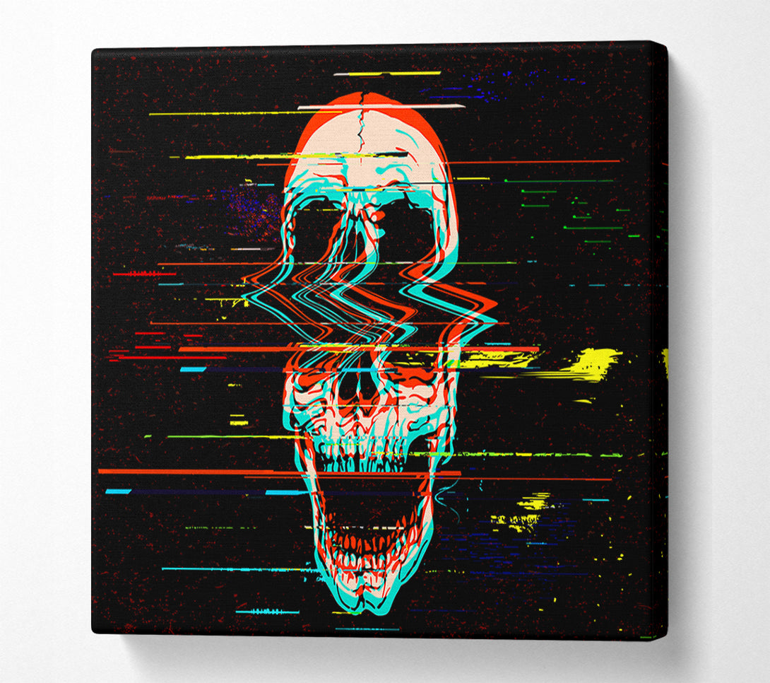  A Canvas Print of Waves Through A Skull Canvas Art