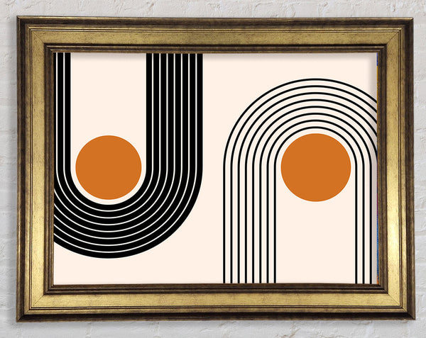 Curved Lines Round The Sun Framed Print